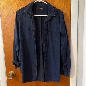 Dark denim button down shirt